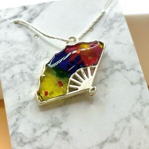 Fan shape charm- Rainbow sprinkle